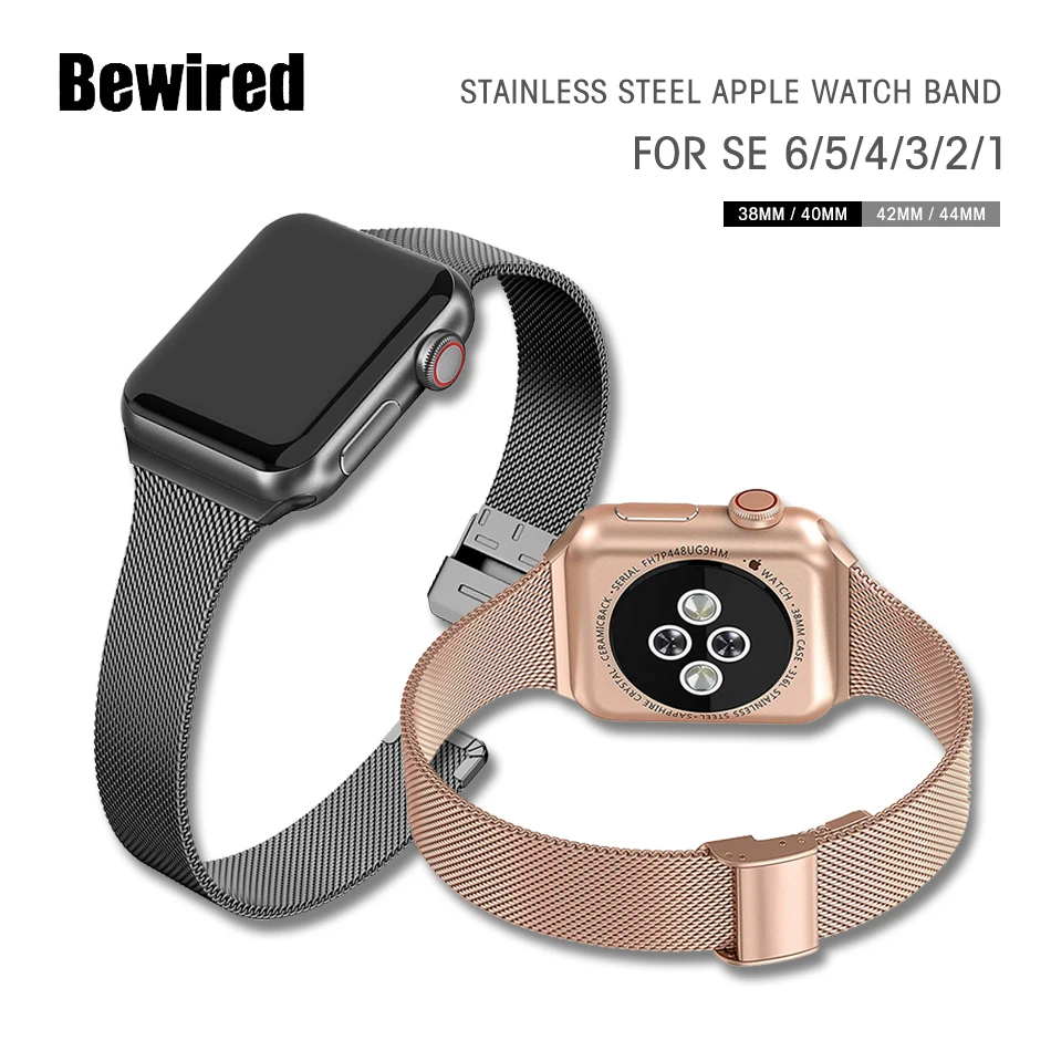 Slim Watch Band for Apple Watch SE 6/5/4 40MM 44MM Metal Bracelet Loop Strap for iWatch Series 3/2/1 38MM 40MM Wrist Watchband