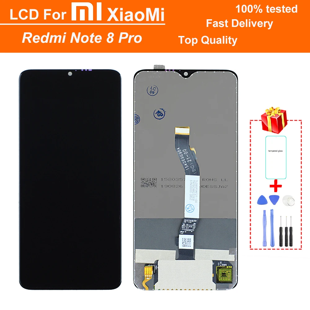 

100% tested Original 6.53" Amoled Display with Frame Replacement for Xiaomi Redmi Note 8 Pro LCD Touch Screen Digitizer Assembly