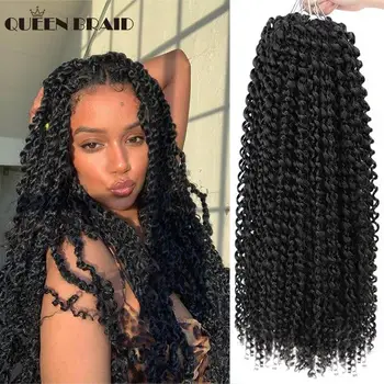 

Passion Twist Crochet Hair Afro Kinky Curly 18 Inch Long Bohemian Crochet Braid Synthetic Make Pre Twist Natural Hair Extension
