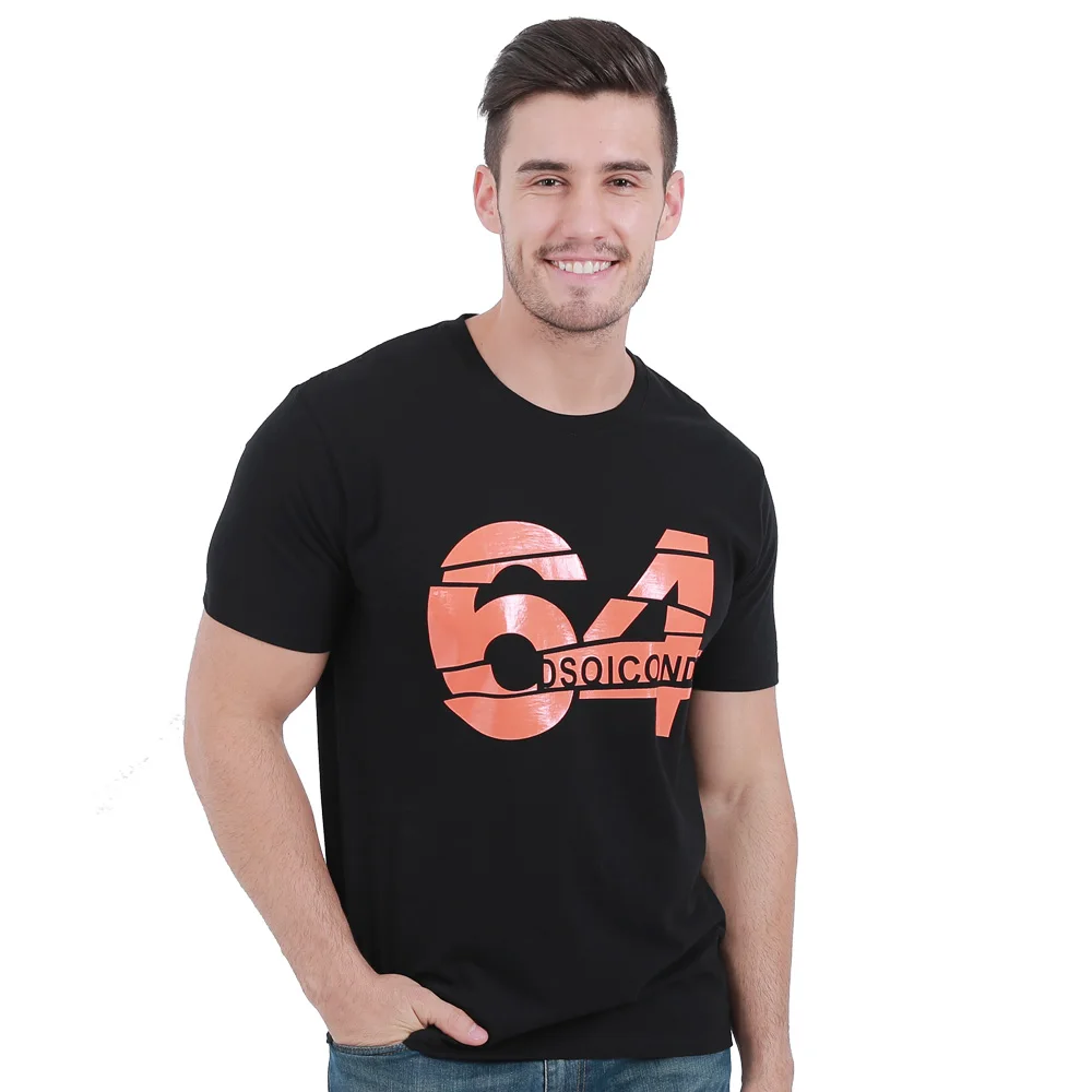 

Black Red Brand Fashion Men T-Shirt 64 Logo Casual T-shirt Printed Tops Male Female Summer Casual Cotton Short Sleeve Tees M-3XL