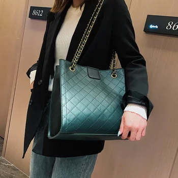 

Elegant Female Large Tote bag 2020 New Quality PU Leather Women's Designer Handbag High capacity Chain Shoulder Messenger Bag