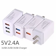 2.4A Eu US AC устройство для зарядки из настенной розетки для дома и путешествий 1 2 3 Usb порта адаптер для iphone 7 8x11 samsung htc android phone pc mp3