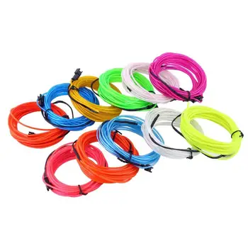 

Battery Operated Luminescent Neon 2.3mm LED Lights Glow Wire String Strip Rope EL Wire String Strip Rope Tube