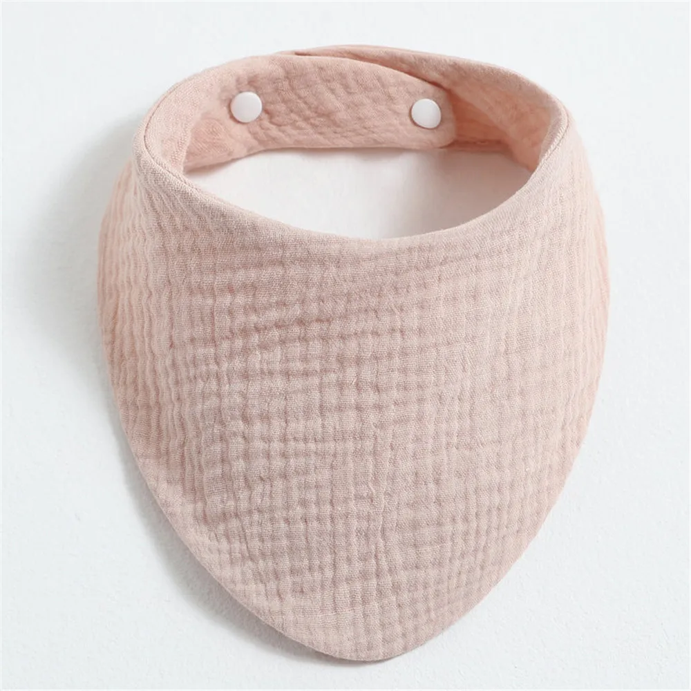 1pcs Gauze Cotton Baby Bibs Muslin Stuff Newborn Solid Color Absorb Soft Triangle Saliva Towel Toddler Baby Boys Bib Burp Cloth baby headband Baby Accessories