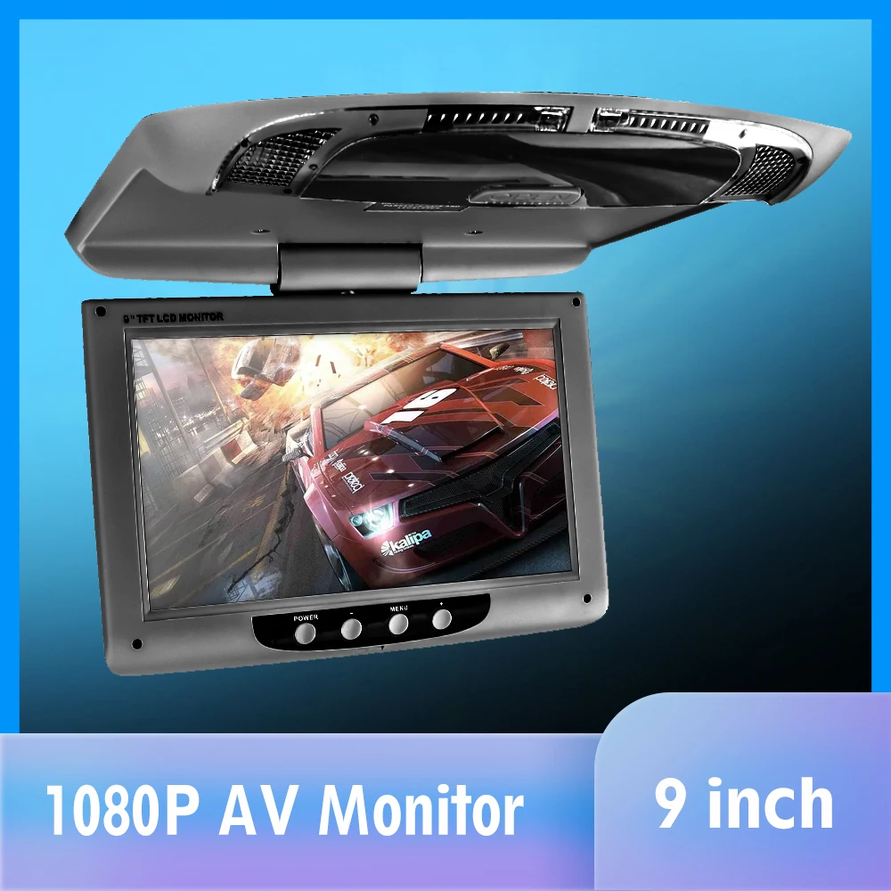 9'' Roof Mount Display Multimedia TFT LCD Car Monitors video input Radio Flip Down AV Monitor for car audio Android DVD Player