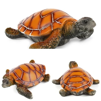 

Orange Aquarium Turtle Decor Artificial Polyresin Aquatic Sea Turtle Tortoise Ornament Fish Tank Decoration
