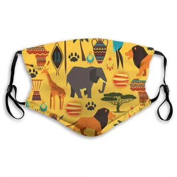 

LAURA FERGUSON Half Face Mask with Filter Unisex Tactical Winter Face Cover for Running Africa Zoo Animals