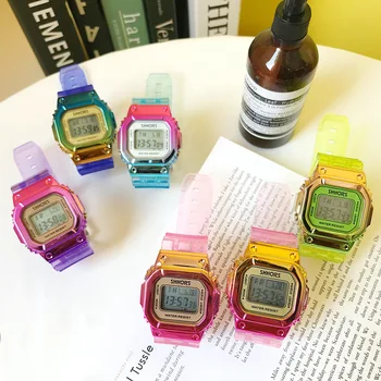 

Colorful Kids Digital Watches Simple Korea Style Silicone Strap Girls Watch Girls Student Sport Watches