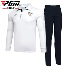 Отправить носки! PGM Мужской Гольф Набор осень зима гольф с длинным рукавом Футболка белая рубашка+ темно-синие спортивные повседневные брюки для тенниса Топы M-XXL