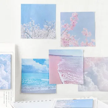 

Old Listening Series Landscape Memo Pad Sticky Notes Escolar Papelaria School Supply Bookmark Label