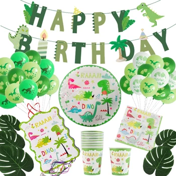 

Birthday Party Tableware Dinosaur Theme Party Paper Plate Cup Tablecloth Boy Kids Favors Party Balloons Decor Baby Shower xx164