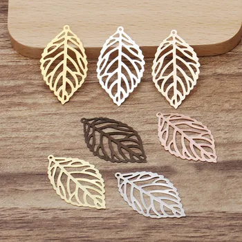 

50pcs Filigree Warp Leaf Charms 35x20mm Connector Accessories for DIY Jewelry Making Necklace Pendant Brooch Findings Suplies