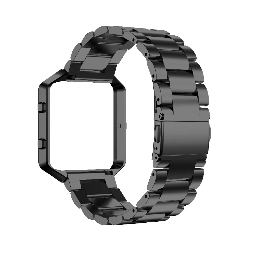 Ремешок для часов из нержавеющей стали для Fitbit Blaze умный Браслет ремешок роскошный сменный ремешок для часов Correa с рамкой
