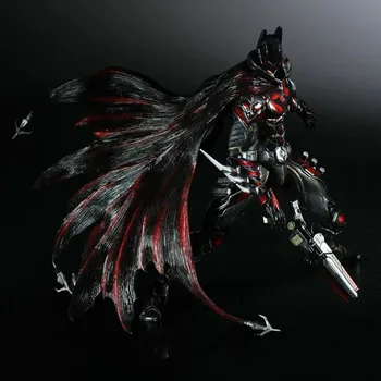 

28cm Play Arts Kai Super Hero Batman Red Arkham Knight Anime Action Toy Figures Pvc Model Collection Original Box