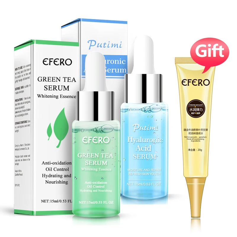

Hyaluronic Acid Serum Green Tea Oil Control Moisturizing Essence Face Cream Shrink Pores Face Serum Collagen Eye Cream Skin Care