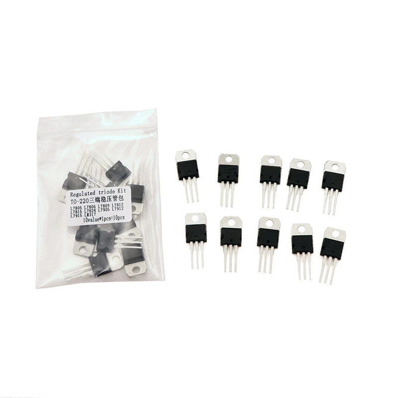 L7805 L7806 L7809 L7812 L7815 L7824 L7905 L7912 L7915 LM317T Transistor Assortment Kit 10value*1pcs 10PCS Voltage Regulator bjt transistor,transistors kit,voltage regulator ic