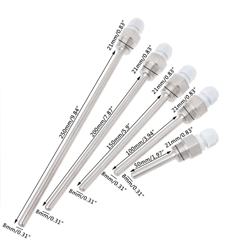 

50-250mm Stainless Steel Thermowell 1/2\" NPT Threads For Temperature Sensors