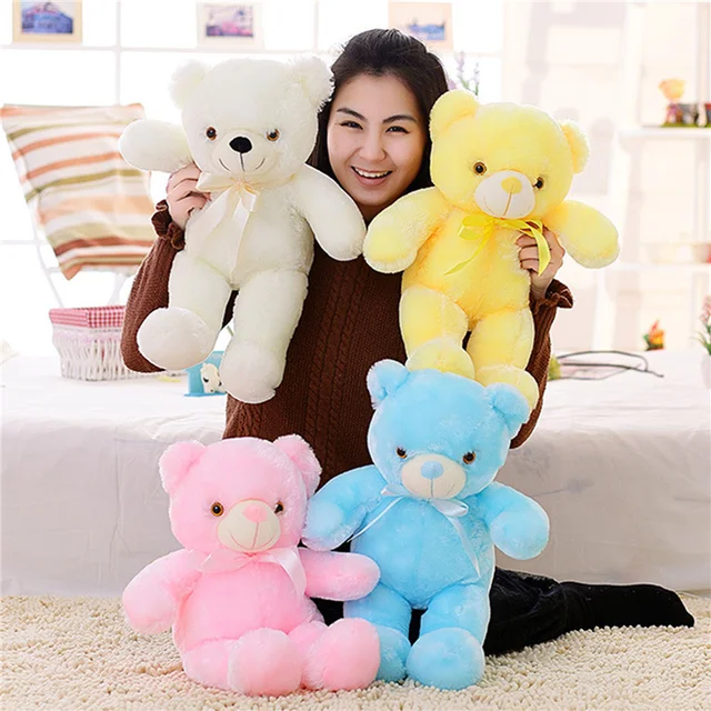 Creative LED Sensing Bear Doll Stuffed Animal Light - Up Toys Colorful Luminous Plush Toys for Birthday Valentine's Day Gifts 5