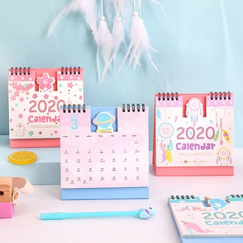 

New Year 2020 calendar Lovely cartoon animal minions totoro panda kitty Desktop Calendar Daily Schedule Yearly Agenda Organizer