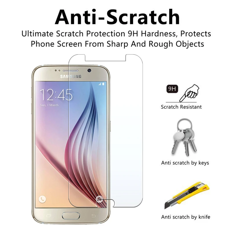 1-3 шт Защитное стекло для samsung galaxy s6 Закаленное стекло протектор экрана s 6 6s galaxy s6 samsung s6 защитная пленка
