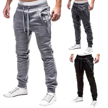 

Zipper Fashion Men Cross Pants Tether Jogger Pants Leisure Sweatpants Joggers Bodybuilding Gyms Pants Autumn Sweatpants