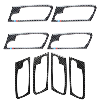 

4PCS/Set Carbon Fiber Car Interior Door Handle Cover Stickers Auto Decoration Automobiles Car Accessories For BMW E70 E71 X5 X6