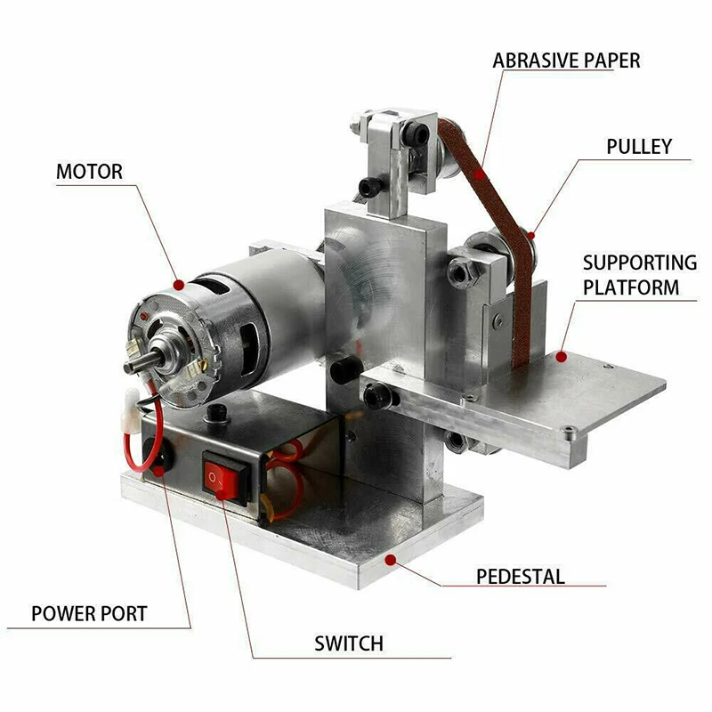 

Electric Belt Sander Mini Polishing Grinding Machine Wrenches Abrasive