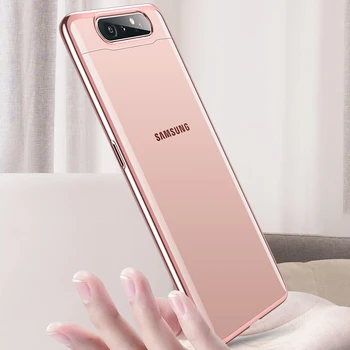 

Koosuk Phone Case For Samsung Galaxy A80 2019 Clear Back Cover Original Luxury Transparent Plating Protection Hard Casing