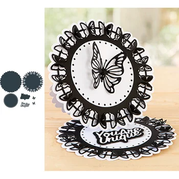 

Circle Background Butterfly Edge Frame Metal Cutting Dies for Scrapbooking and Card Making New 2019 die cuts