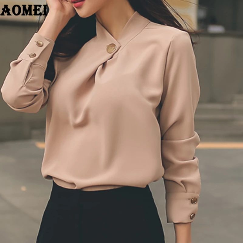 Office Ladies Tops Shirt Modest Blouses 