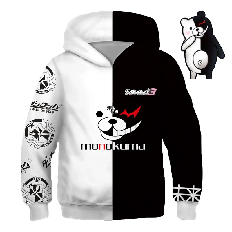 Goede Kids Anime sweatshirts hoodies Dangan Ronpa Danganronpa monokuma Wit Zwart Beer cosplay kostuum College kleding Top Nieuwe