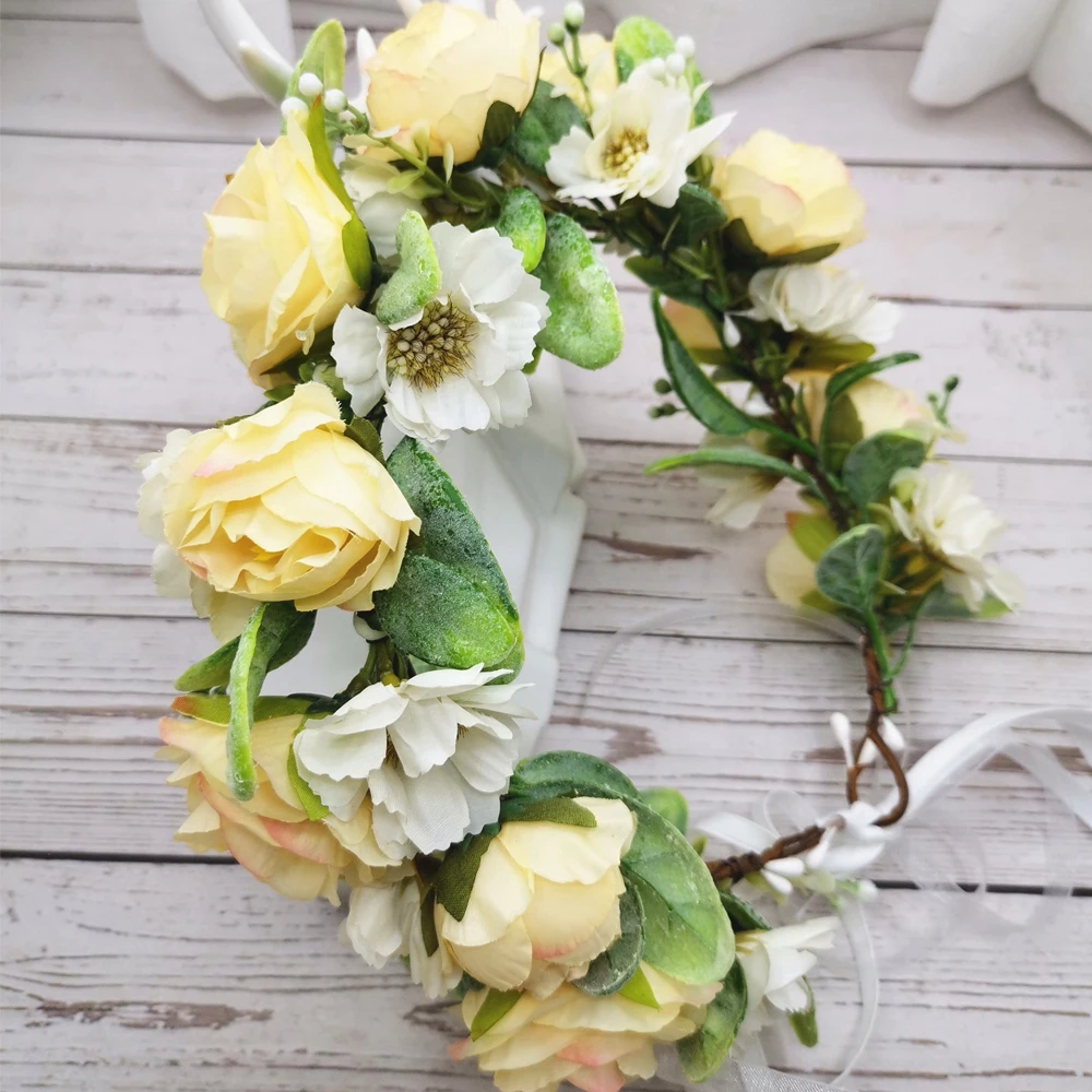 Vivivalue Corona floreale da donna con fiore copricapo