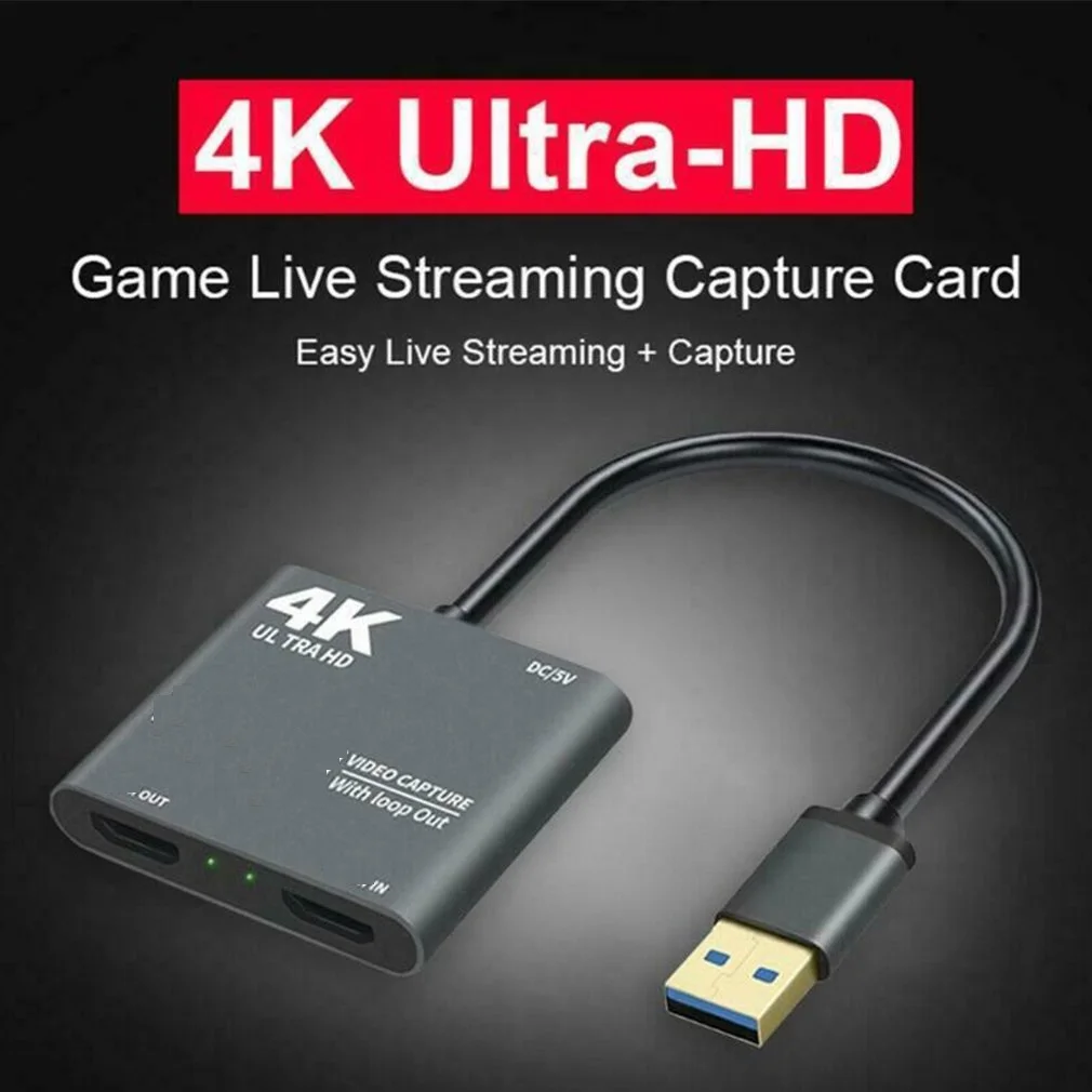 4k 1080p Usb 2.0 To Hdmi-compatible Video Game Capture Card With Loop Full 1080p 60 Via Dslr Camcorder - Hardware Cables & Adapters - AliExpress