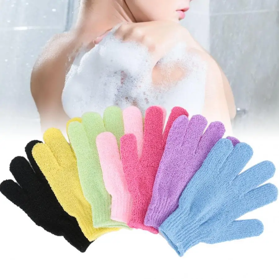 7pcs Bath Glove Shower Body Deep Cleaning Exfoliating Skin Spa Massage Scrub Glove Bath Spa Foam Shower Peeling Mitt Gloves exfoliating bath glove shower scrub mitt exfoliating scrubber exfoliating shower scrubber
