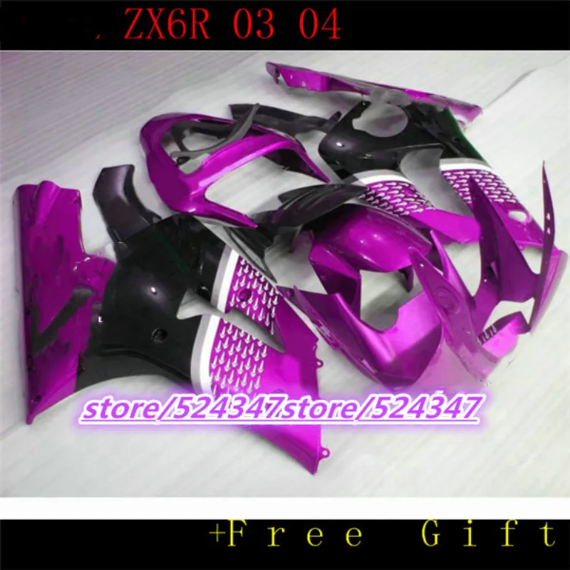 

Hi-grade ABS fairing kit FOR NINJA ZX 6R 636 03 04 ZX-6R 03-04 ZX6R 2003 2004 ZX 6R 03 04 ABS fairings purple black