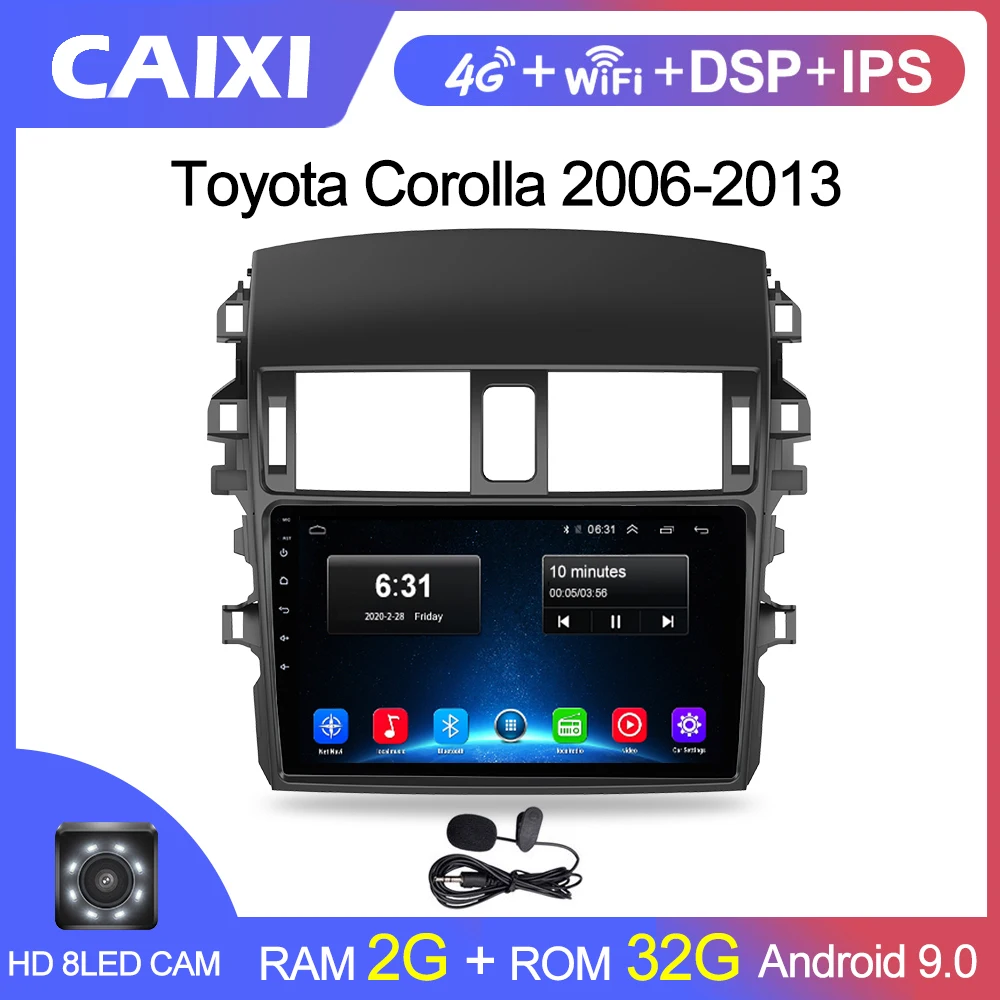 Автомобильный мультимедийный плеер с радио android 9 0 2Din для Toyota Corolla E140/150 2007 2008 2009 2010