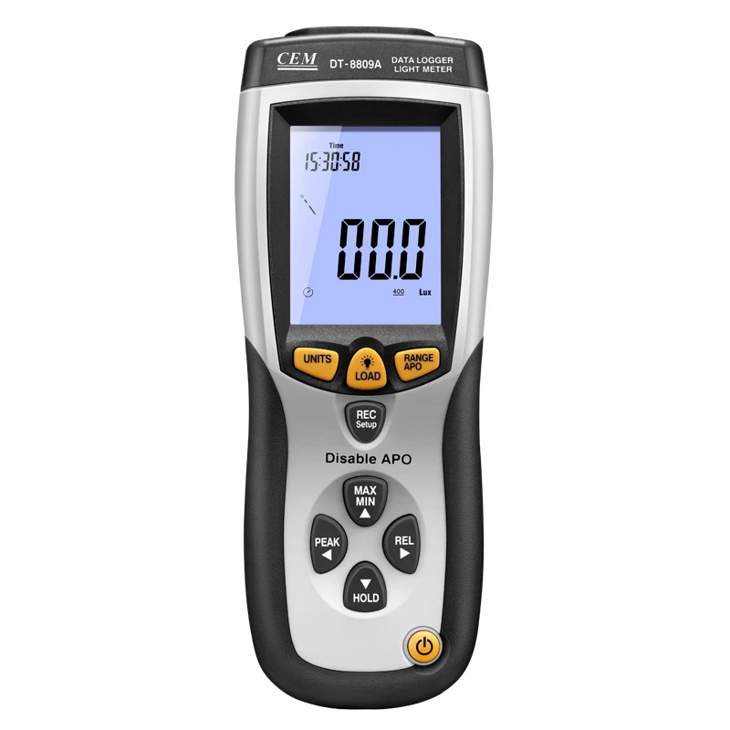 

NEW CEM DT-8809A Lux Meter 0~200,000lux Light Meter Illuminometer Lux/fc Photometer Tester Enviromental Testing Black Luxmeter