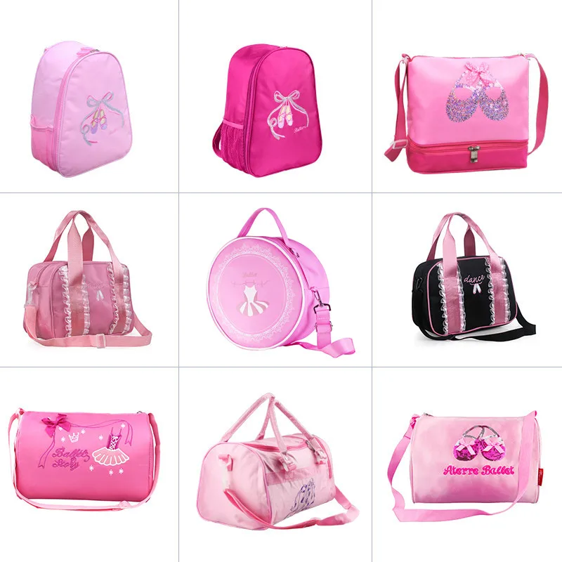Bags Girls Canvas Ballet Dance Children Ballerina Sports Backpacks Cute Embroidered for Dance 7 Styles ballet dance bags