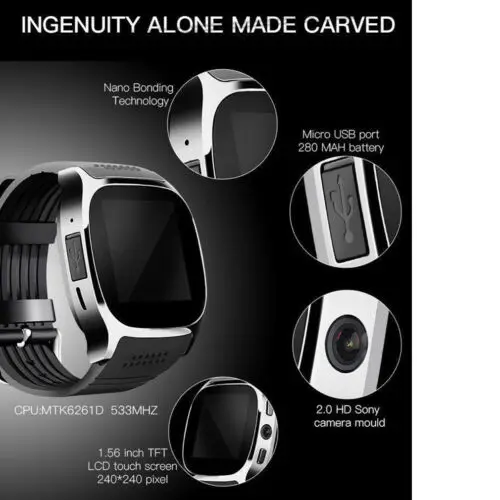 Смарт наручные часы bluetooth водонепроницаемый GSM телефон Спорт сердечного ритма Монитор артериального давления SmartWatch для Android samsung iPhone