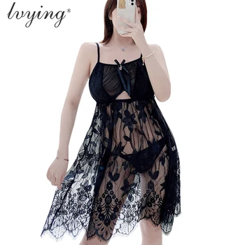

Female Night Dress Sexy Lingerie Lace Sleepwear Women Pyjamas Transparents Nightwear Sleep Tops Embroidery Nightgowns Baby Doll