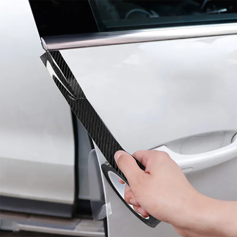 

For Volkswagen VW Polo sedan 6r 6n2 Accessrioes 2018 2019 Carbon Fiber Car Bumper Protector Anti-Collision Waterproof Sticker