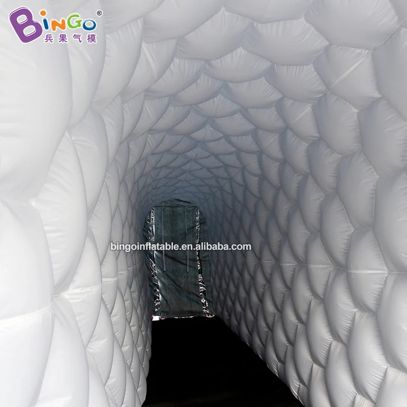 Customized 12x2x3 Meters Inflatable Straight Channel / Silver Blow-up Tunnel With LED Lights - BG-T0076 4