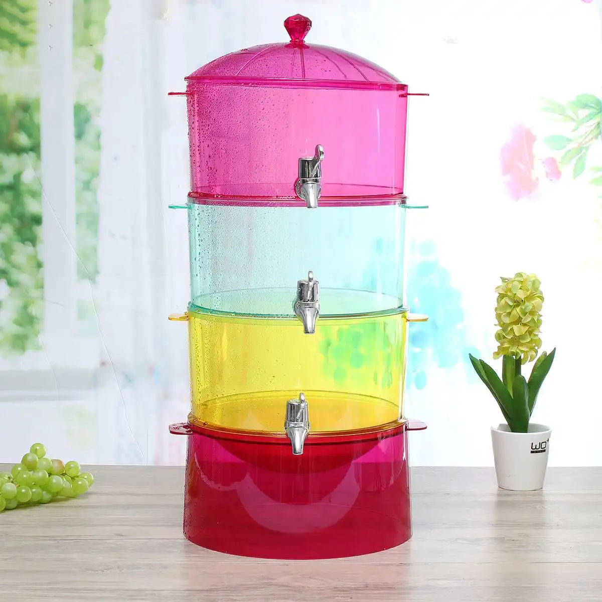 

3 Layers Party Drink Juice Beer Dispenser with Ice Storage Summer Multi Tier Lemonade Beverage Bar Barware Party Buffet Tools