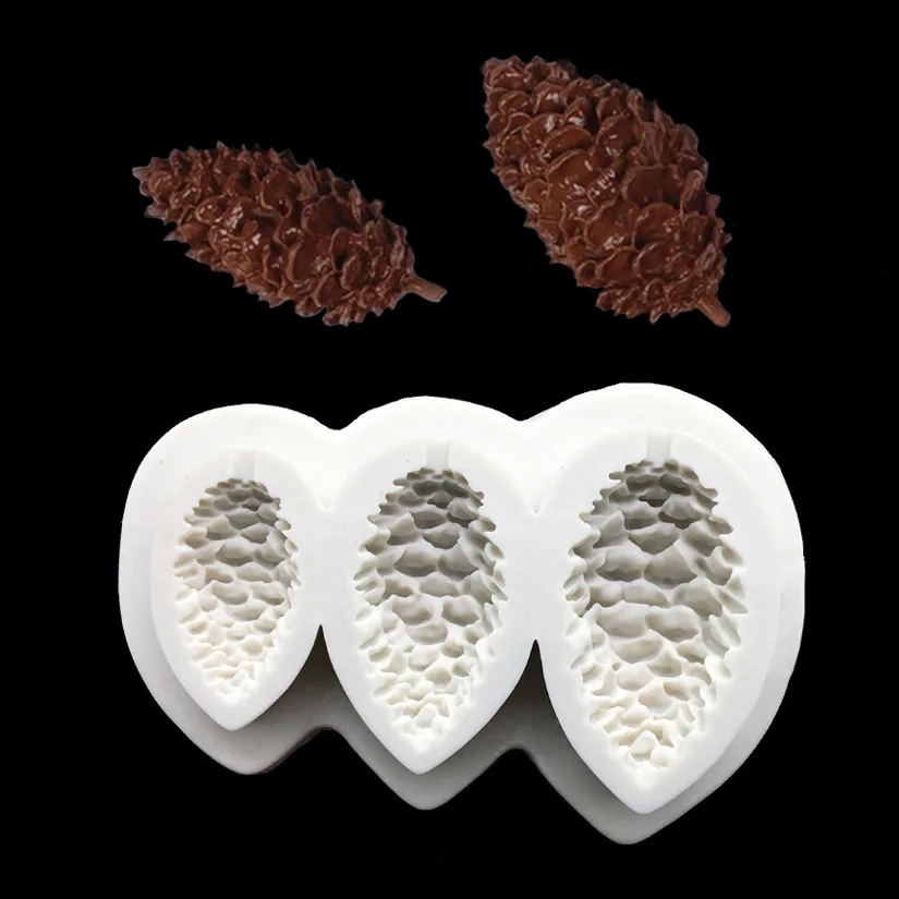 Оптовая продажа 10 шт./лот силиконовые формы Pinecone для сахарной мастики