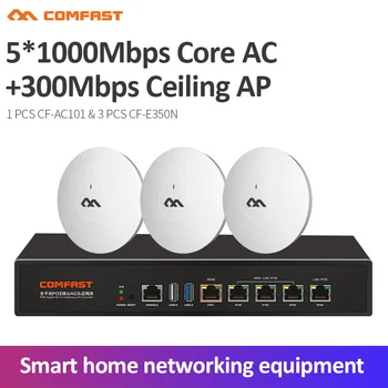 

Powerful Home /Restaurant Wifi Coverage CF-E350N 300Mbps Indoor Ceiling AP 4pcs + 1pc AC Core Gateway Controller Wifi Router