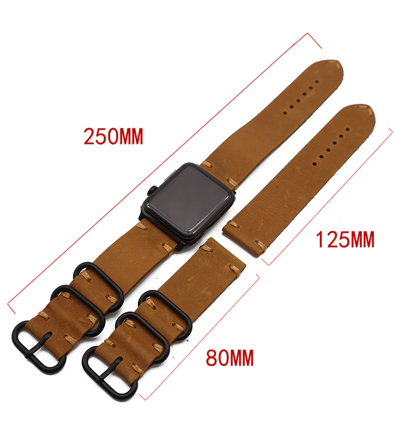 Hot Sell Leather Watchband for Apple Watch Band Series 5/3/2/1 Sport Bracelet 42 mm 44mm Zulu Strap For iwatch 4 Band