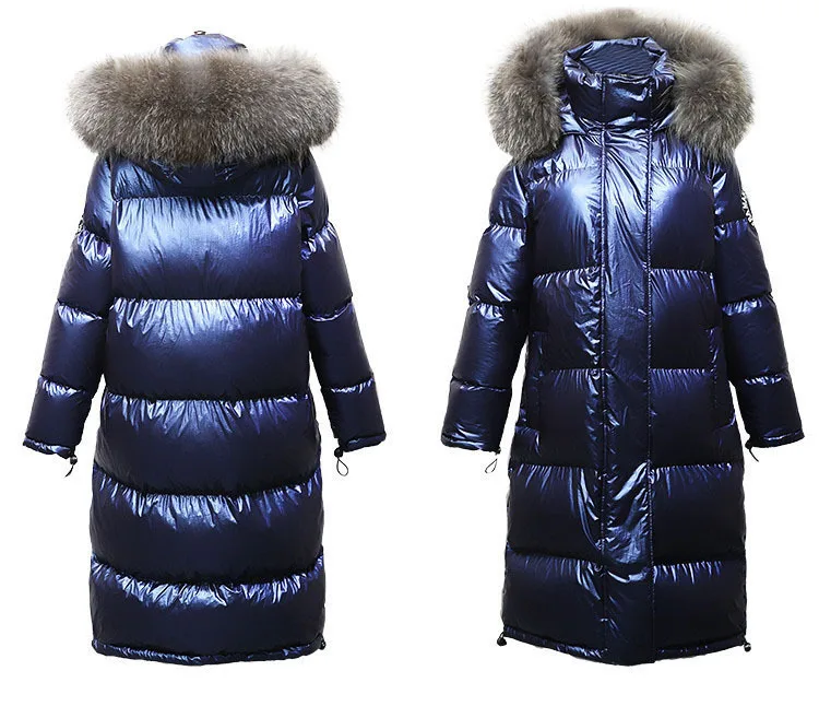 Женский пуховик, куртка, новинка, зимнее пальто, большой воротник из натурального меха, Женская длинная куртка, утолщенная, теплая, с капюшоном, для женщин, куртка, пальто