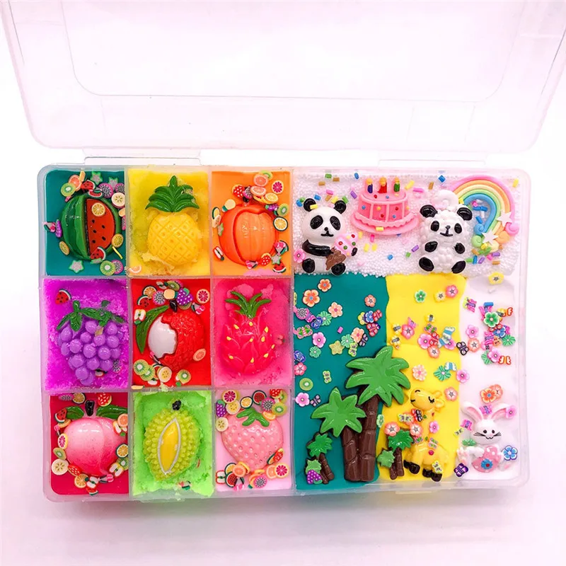 slime additives Cute Stretchy Individuality Charm Elasticity Slime Kids Relief Stress Toys Gift juguetes #3N06 (13)