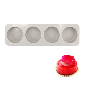 

Silicone 4 Cavity Cake Mold Round Shape Chocolate Fondant Mousse Mould Bakeware Cupcake Decoration Bakeware Tools