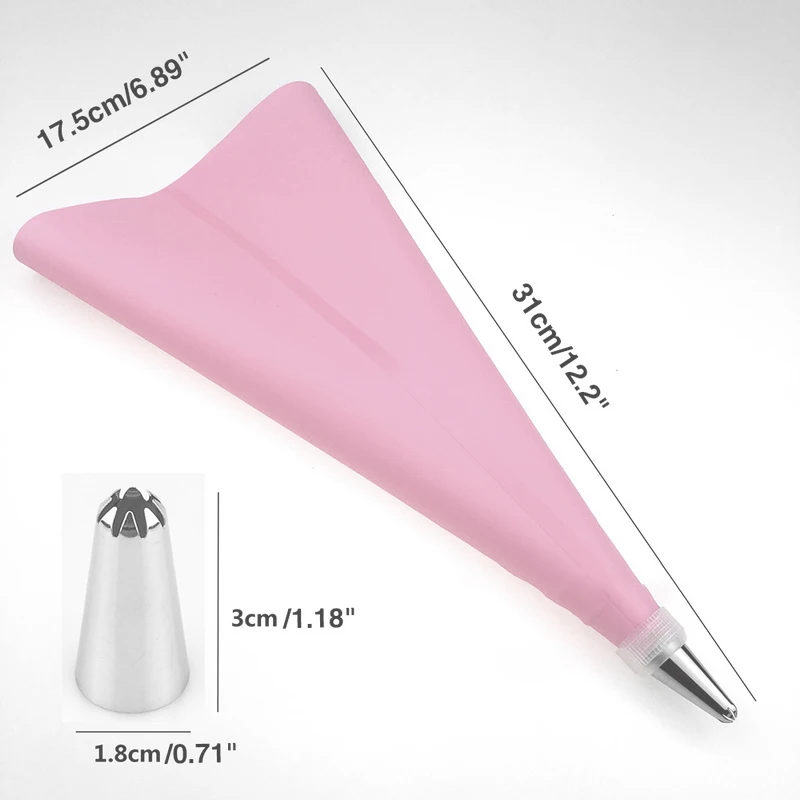 14pcs pink Силиконовые формы для обледенения кондитерский мешок Кондитерская насадка для украшения торта - Цвет: 14pcs pink